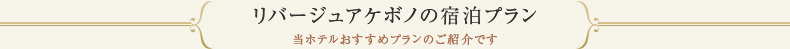 リバージュアケボノの宿泊プラン